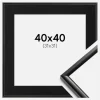 Ramme New Lifestyle Sort 40x40 cm - Passepartout Sort 32x32 cm