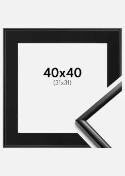 Ramme New Lifestyle Sort 40x40 cm - Passepartout Sort 32x32 cm