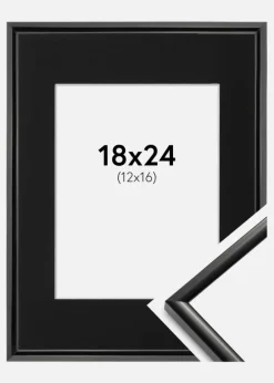 Ramme New Lifestyle Sort 18x24 cm - Passepartout Sort 13x17 cm