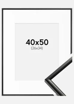 Ramme New Lifestyle Sort 40x50 cm - Passepartout Hvid 27x35 cm