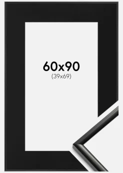Ramme New Lifestyle Sort 60x90 cm - Passepartout Sort 40x70 cm