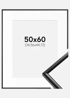 Ramme New Lifestyle Sort 50x60 cm - Passepartout Hvid 14x18 inches