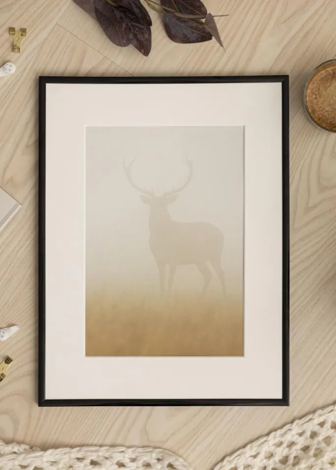 Ramme New Lifestyle Sort 60x80 cm - Passepartout Hvid 50x65 cm