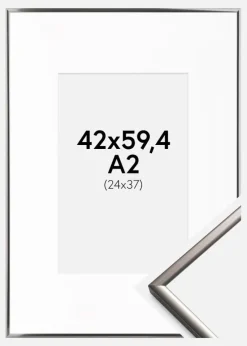 Ramme New Lifestyle Stål 42x59,4 cm (A2) - Passepartout Hvid 25x38 cm