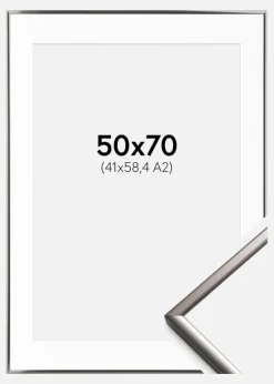 Ramme New Lifestyle Stål 50x70 cm - Passepartout Hvid 42x59,4 cm (A2)