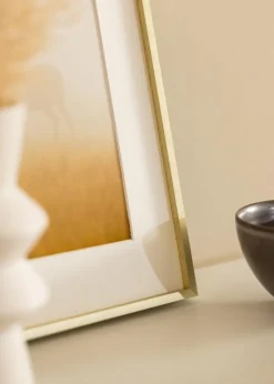 Ramme Nielsen Premium Alpha Børstet Guld - Valgfri Størrelse (Akrylglas)