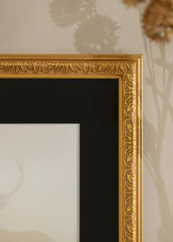 Ramme Nostalgia Guld 50x100 cm - Passepartout Sort 30x80 cm