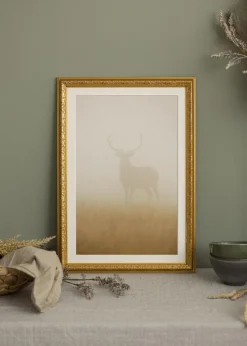 Ramme Nostalgia Guld 40x100 cm - Passepartout Hvid 30x90 cm