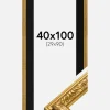 Ramme Nostalgia Guld 40x100 cm - Passepartout Sort 30x91 cm