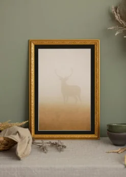 Ramme Nostalgia Guld 40x100 cm - Passepartout Sort 30x91 cm