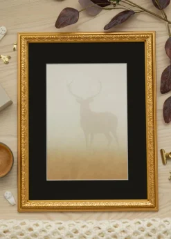 Ramme Nostalgia Guld 35x45 cm - Passepartout Sort 24x34 cm
