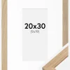 Ramme Oak Wood 20x30 cm - Passepartout Hvid 10x20 cm