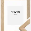 Ramme Oak Wood 13x18 cm - Passepartout Hvid 10x12 cm