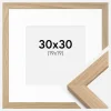 Ramme Oak Wood 30x30 cm - Passepartout Hvid 20x20 cm