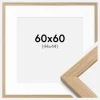 Ramme Oak Wood 60x60 cm - Passepartout Hvid 45x45 cm