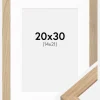 Ramme Oak Wood 20x30 cm - Passepartout Hvid 15x22 cm