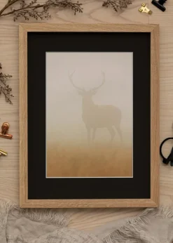Ramme Oak Wood 70x90 cm - Passepartout Sort 55x70 cm
