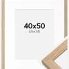 Ramme Oak Wood 40x50 cm - Passepartout Hvid 27x35 cm