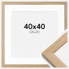 Ramme Oak Wood 40x40 cm - Passepartout Hvid 32x32 cm