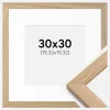 Ramme Oak Wood 30x30 cm - Passepartout Hvid 8x8 inches