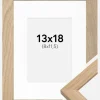 Ramme Oak Wood 13x18 cm - Passepartout Hvid 9x12 cm