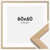 Ramme Oak Wood 60x60 cm - Passepartout Hvid 50x50 cm
