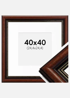 Ramme Old Retro 40x40 cm - Passepartout Hvid 10x10 inches