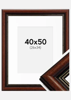 Ramme Old Retro 40x50 cm - Passepartout Hvid 27x35 cm