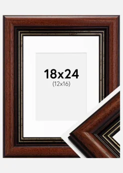Ramme Old Retro 18x24 cm - Passepartout Hvid 13x17 cm