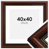 Ramme Old Retro 40x40 cm - Passepartout Hvid 32x32 cm