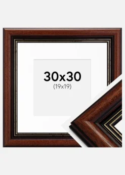 Ramme Old Retro 30x30 cm - Passepartout Hvid 20x20 cm