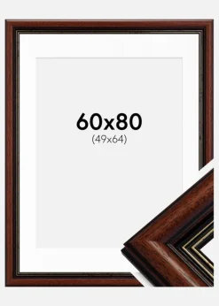 Ramme Old Retro 60x80 cm - Passepartout Hvid 50x65 cm