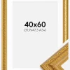 Ramme Ornate Guld 40x60 cm - Passepartout Hvid 32,9x48,3 cm