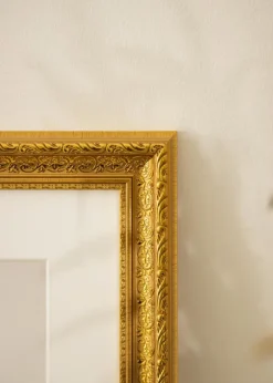 Ramme Ornate Guld 40x50 cm - Passepartout Hvid 31x41 cm