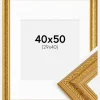 Ramme Ornate Guld 40x50 cm - Passepartout Hvid 30x41 cm