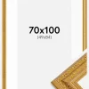 Ramme Ornate Guld 70x100 cm - Passepartout Hvid 50x85 cm