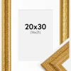 Ramme Ornate Guld 20x30 cm - Passepartout Hvid 15x22 cm