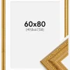 Ramme Ornate Guld 60x80 cm - Passepartout Hvid 20x27 inches