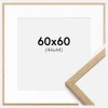 Ramme Oslo Eg 60x60 cm - Passepartout Hvid 45x45 cm