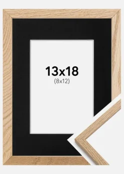 Ramme Oslo Eg 13x18 cm - Passepartout Sort 9x13 cm