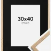 Ramme Oslo Eg 30x40 cm - Passepartout Sort 20x28 cm