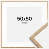 Ramme Oslo Eg 50x50 cm - Passepartout Hvid 40x40 cm