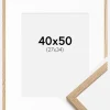 Ramme Oslo Eg 40x50 cm - Passepartout Hvid 28x35 cm