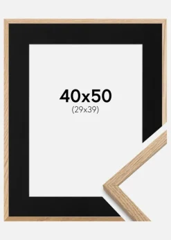 Ramme Oslo Eg 40x50 cm - Passepartout Sort 30x40 cm