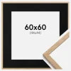 Ramme Oslo Eg 60x60 cm - Passepartout Sort 45x45 cm