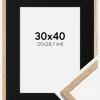 Ramme Oslo Eg 30x40 cm - Passepartout Sort 21x29,7 cm (A4)