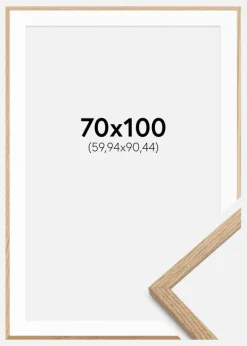 Ramme Oslo Eg 70x100 cm - Passepartout Hvid 24x36 inches