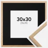 Ramme Oslo Eg 30x30 cm - Passepartout Sort 20x20 cm