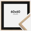 Ramme Oslo Eg 60x60 cm - Passepartout Sort 50x50 cm