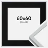 Ramme Oslo Hvid 60x60 cm - Passepartout Sort 45x45 cm